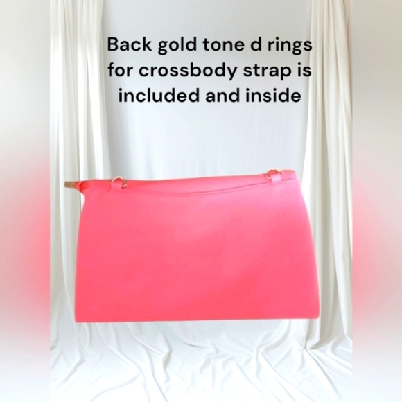 Neon Pink Envelope Crossbody Clutch Bag Y2K Barbiecore - Picture 2 of 8